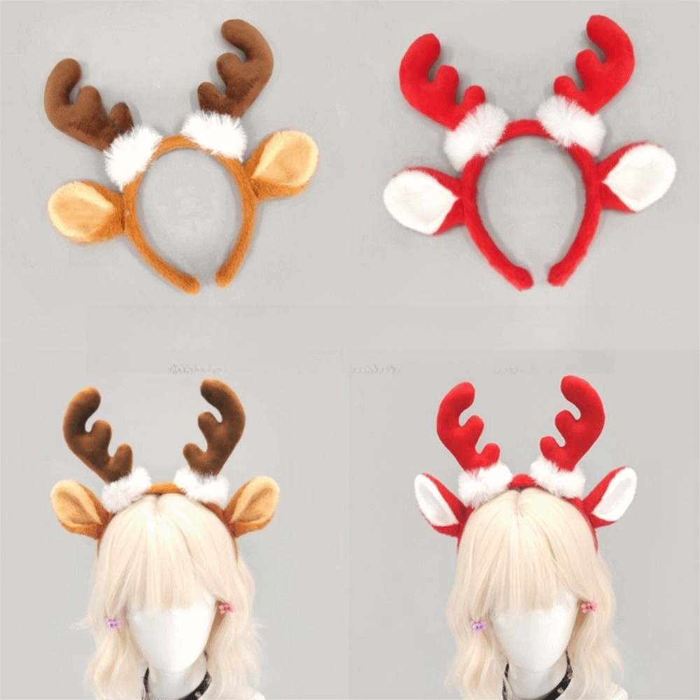 Reindeer Antlers Headband - Tiara de Chifres Realista, Bonita, de