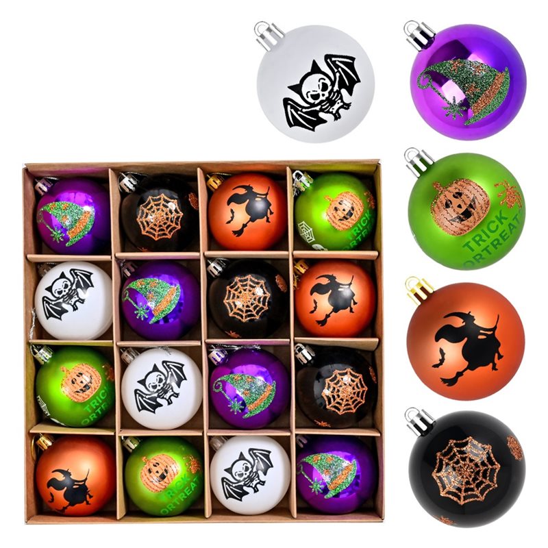 Ornament Ball Set - Conjunto de Enfeites de Halloween ABUI-6Cm,