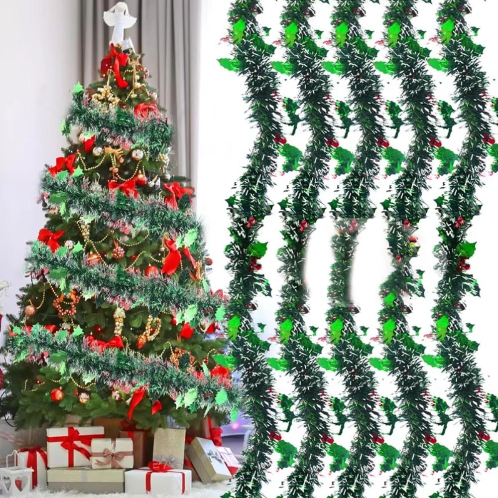 Tinsel Garland Decoration - 2 pçs reutilizável 2m guirlanda de