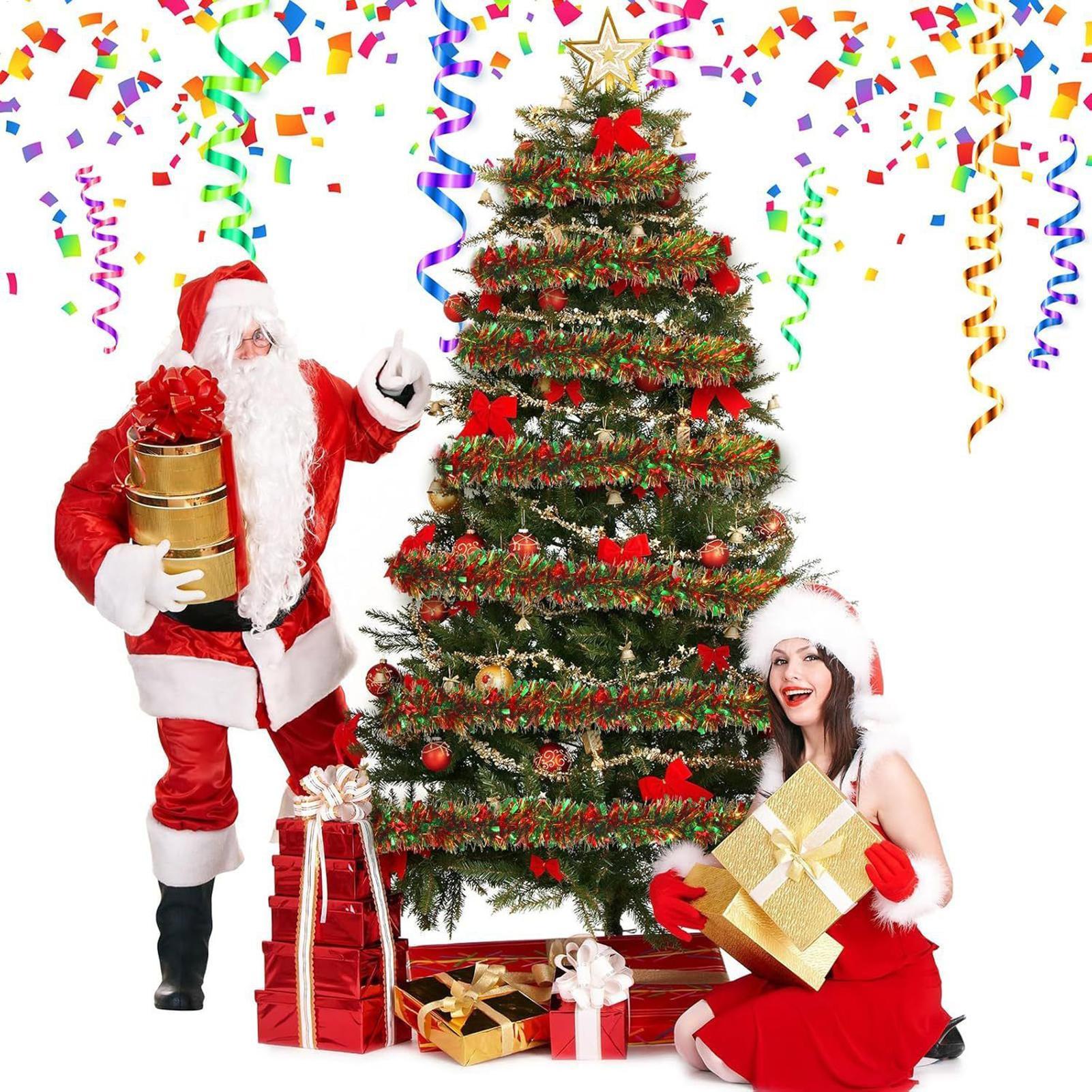Tinsel Garland Decoration - Natal enfeites guirlanda espumante 6.5ft decoração