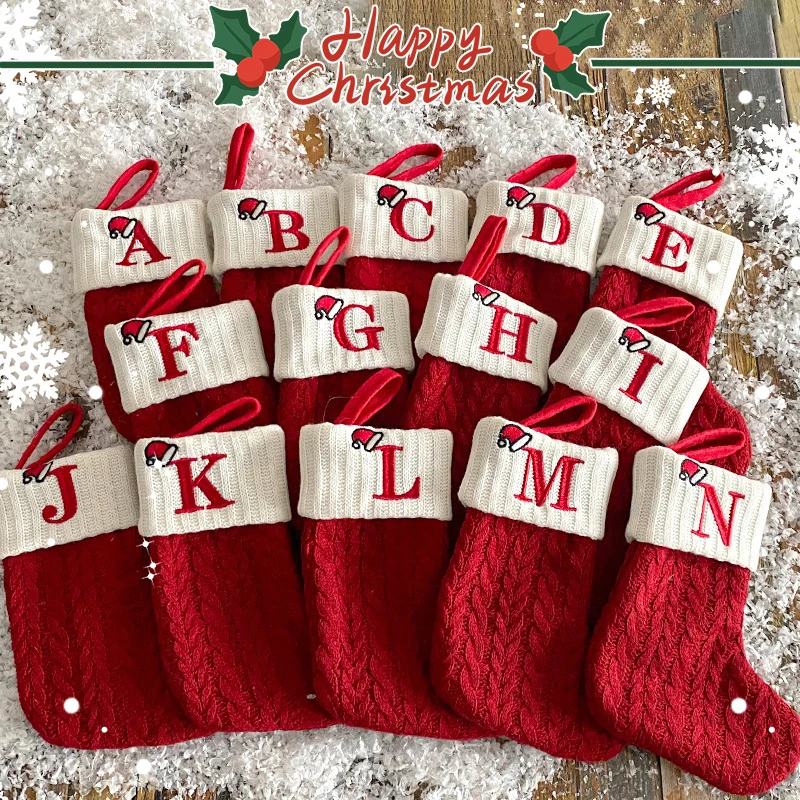 Christmas Stocking Hanging - Decoração de natal 2025 letras decorativas