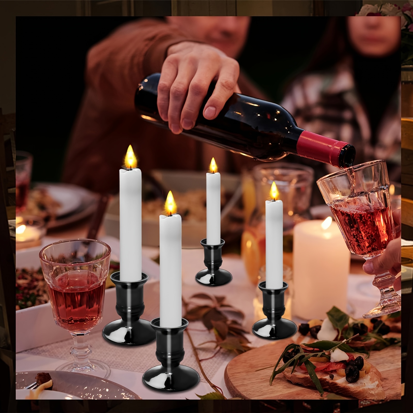 Holiday Candle Set - Conjunto de 6 Castiçais Decorativos Vintage