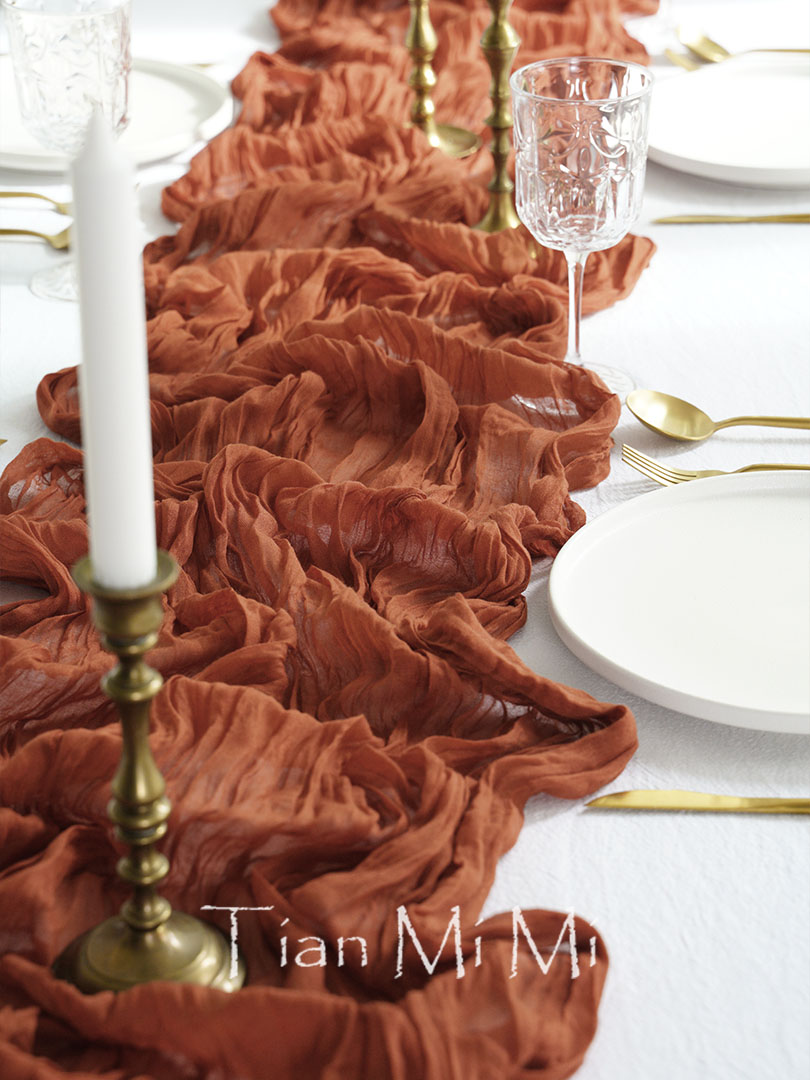 Semi-Sheer Gauze Table Runner, - Christmas Table Runner avaliação e preço