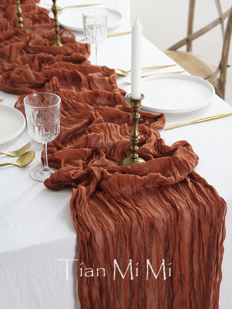 Semi-Sheer Gauze Table Runner, - Christmas Table Runner avaliação e preço