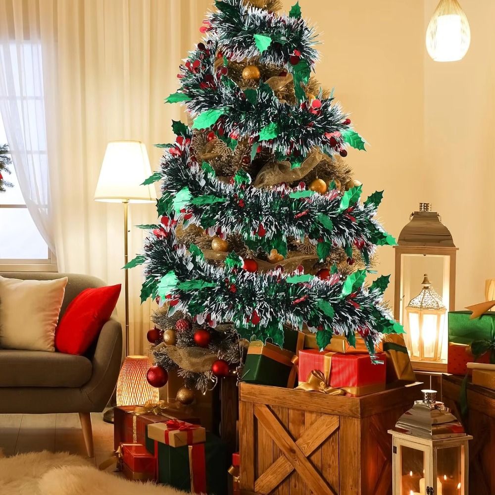 2 pçs reutilizável 2m guirland - Tinsel Garland Decoration avaliação e preço