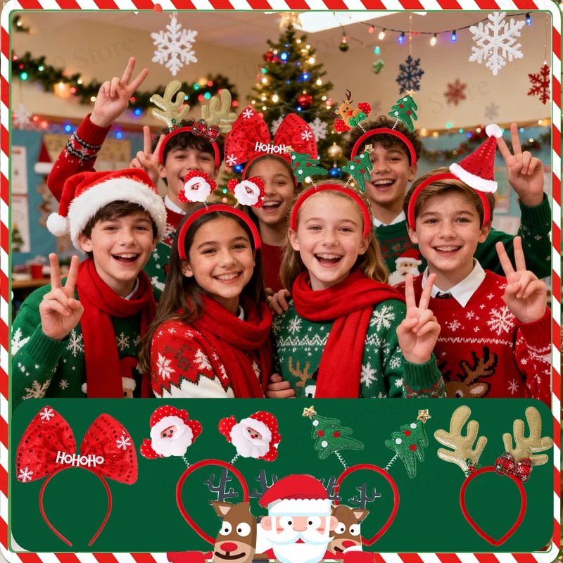 12-120 pçs natal bandana decor - Reindeer Antlers Headband avaliação e preço