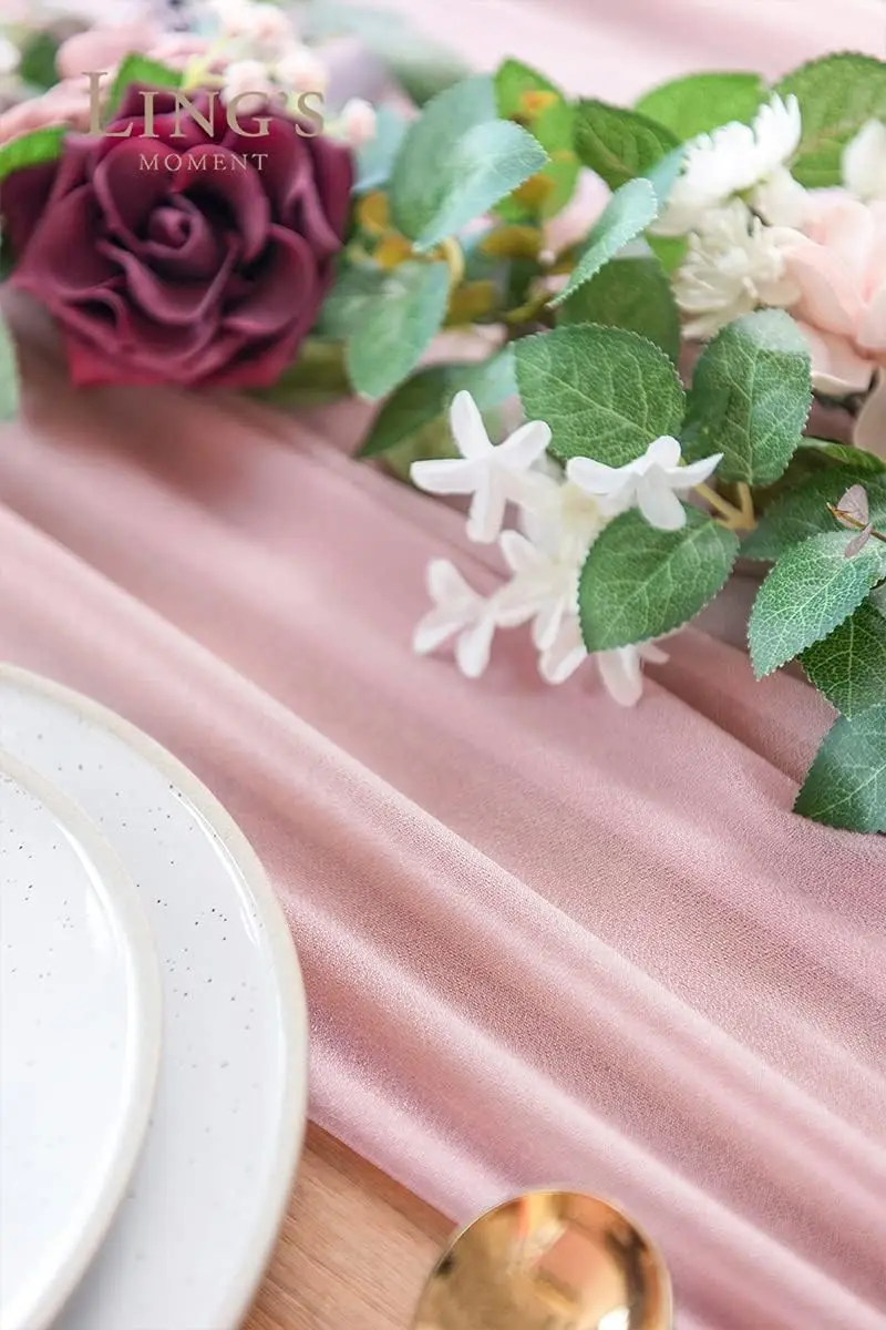 Corredor de mesa branca chiffo - Christmas Table Runner avaliação e preço