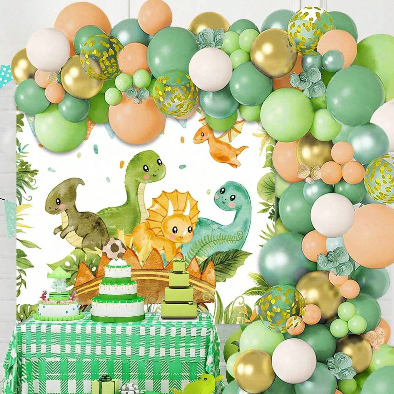 Conjunto de balões de dinossau - Tinsel Garland Decoration avaliação e preço