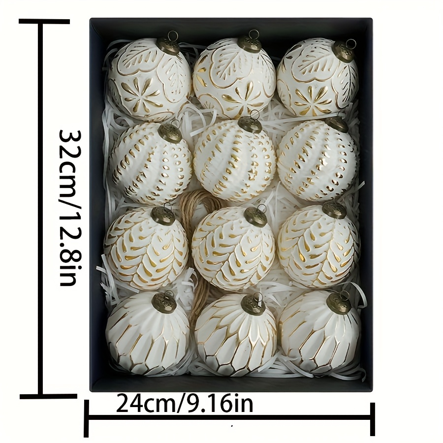 12 peças 8cm conjunto de ornam - Ornament Ball Set avaliação e preço